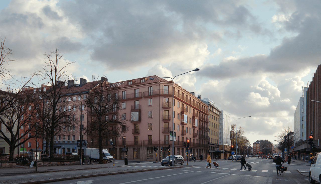 Visonsbild av brf-projektet CAPREA på Östermalm i Stockholm. Pressbild Balder