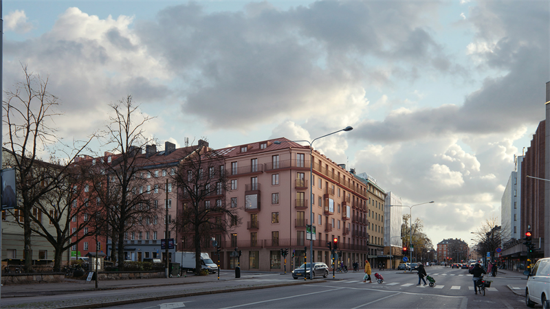 Brf Caprea. Illustration av Utopia Arkitekter. Pressbild Balder