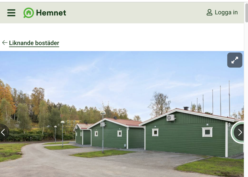 Brf Hindås Sjöviken. Skärmdump Hemnet