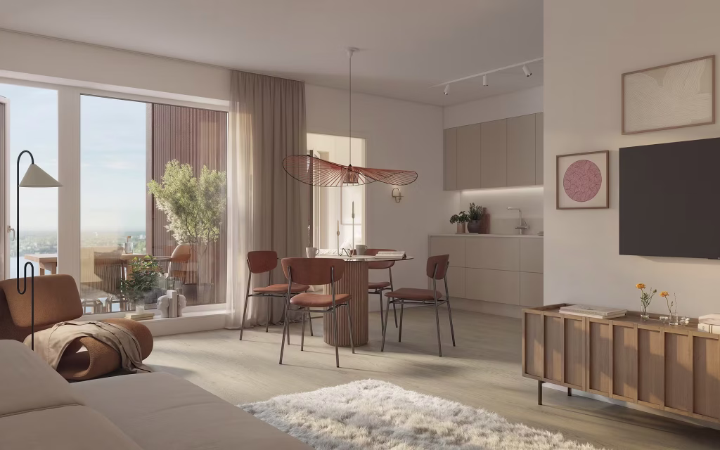 Visionsbild av brf-projektet Stadsljus. Pressbild OBOS