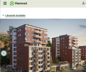 Objekt på husets adress ute till försäljning. Skärmdump Hemnet