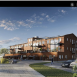 Skärmdump av Fastighetsbyrån Tjörns Facebook-sida, visionsbild publicerad i samband med projektets säljstart 2020